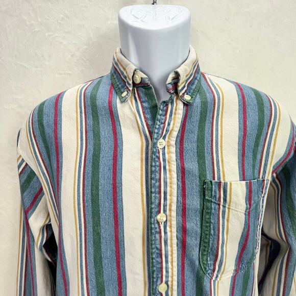 Bon Homme Vintage Striped Button Up Size L (16-18) Boys Made In USA 90s - Picture 3 of 11